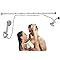 Double Shower Head, High Pressure Tandem Shower, 7-Setting Handheld Shower Head, Filter Shower Head 360 Degrees Adjustable Top Spray, Matte Black