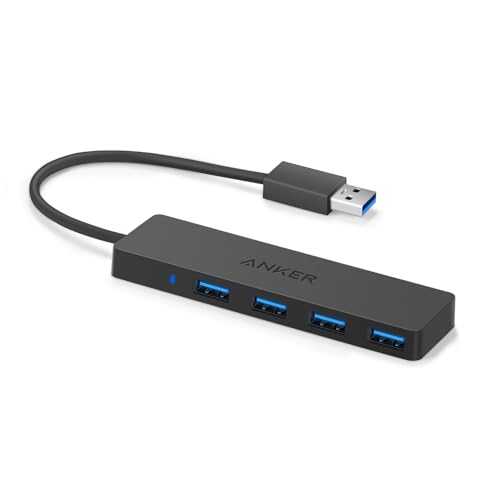 Anker 4-Port USB 3.0 Hub Ultra-Slim Data USB Hub with 0.7 ft Extended Cable [Charging Not Supported] for MacBook Mac Pro Mac mini iMac Surface Pro XPS PC Flash Drive Mobile HDD