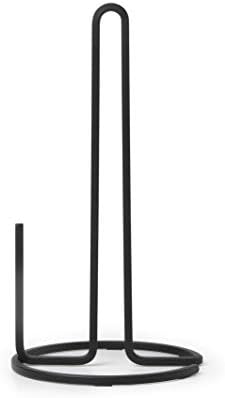 Umbra Squire Paper Towel Holder Stand, Metal Dispenser for Kitchen or Bathroom Countertop, Black Medium