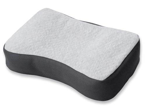 MORIPiLO(モリシタ) 枕 そばがら 日本製 高め (和モダンSOBA) 横向き寝しやすい 蕎麦殻 まくら 国内熱処理加工 約30x50x12cm マチ型 立体高さ調整 グレー