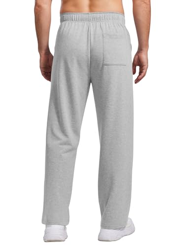 PINSPARK Men's Cotton Sweatpants Open Bottom Athletic Jogger Sweatpants Lightweight Sweat Pants Lounge Pants with Pockets2