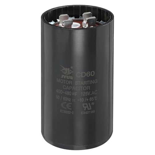 QUARKZMAN Condensador CD60 400-480 UF/Mfd, 125 VAC Condensador De Arranque Para Motor CD60 Para Ventiladores Eléctricos Bombas De Agua Y Arranque De Motores, Negro