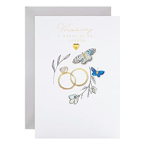 Hallmark Wedding Card with Gold Rings Design Cover