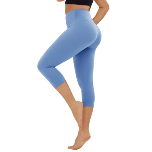 Image of TNNZEET High Waisted Leggings for Women - No See Through Tummy Control Cycling Workout Yoga Pants with Pockets Reg & Plus