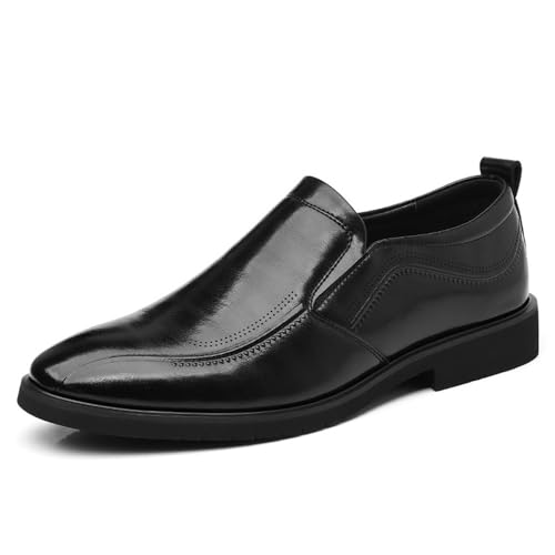 Mens Slip On Breathable Business Formal Dress Shoes Spring Commuter Loafers Soft Leather Office Work Footwear