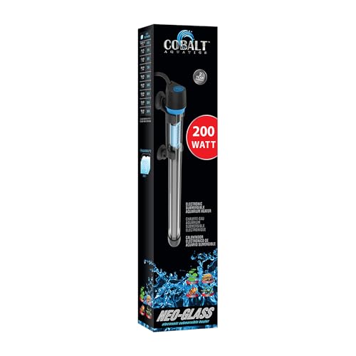 Image of Cobalt Aquatics Neo-Glass 200W Aquarium Heater (Up to 55 Gal) - Submersible, Digital Thermostat, ±0.7F Accuracy, for Freshwater & Saltwater Tanks