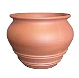 TERRACOTTA VASO ORCIO IN TERRACOTTA + SOTTOVASO IN TERRACOTTA, DIAMETRO CM. 31, ALTEZZA CM. 25. FIORIERA IN COTTO COCCIO CACHEPOT PORTAPIANTA CYCAS SUCCULENTE AROMATICHE