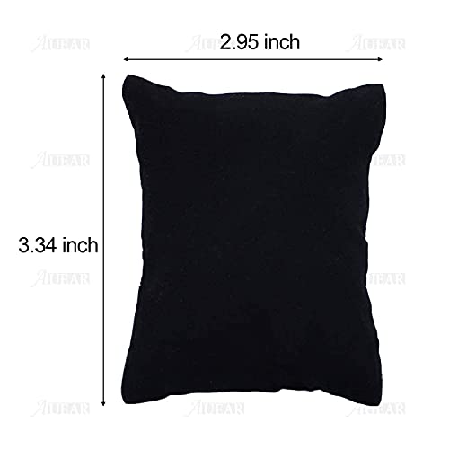 Auear, Velvet Bracelet Watch Pillow Black Jewelry Pillows Watch Bracelet Bangle Cushions Display Stand Set For Box (10 Pcs) #TOP1