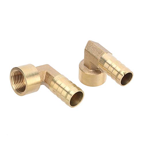 Nuojie Hose Connector Brass Pipe Fitting Garden Hose Quick Connect 12mm 14mm Barbed to 3/8" BSP Female Thread Copper Elbow Connector 1 Pc (Color : 12mm to 3/8")