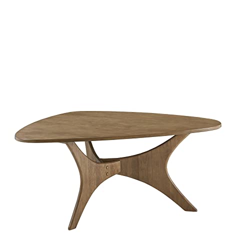 Image of INK+IVY Blaze Triangle Wood Coffee Table Plywood with Wood Veneer Legs, Mid-Century Modern, Easy Assembly, Accent Furniture For Living Room, Minimalist Decor, Light Brown