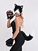 Therian Mask Animal Wolf Paw Gloves & Furry Cat Ears Collar Set with Fox Tail - Cosplay Costume Kit