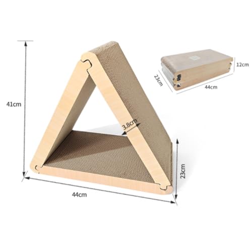 Arbre à chat vertical à 3 côtés avec griffoir triangulaire pliable compact de 44 cm