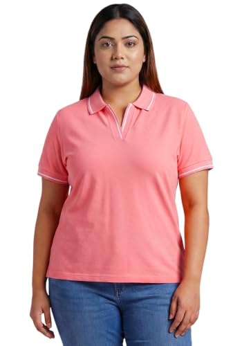 Image of Wear Your Opinion Women's Plus Size Tipped Collar Neck Polo Tshirt