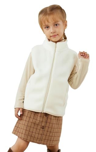 Kids Polar Fleece Vest Jacket Full-Zip Warm Sleeveless Lightweight Outwear 3-12Years