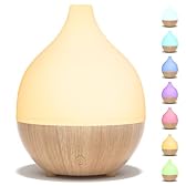 SALKING Diffusore di Oli Essenziali, 100ml Diffusore aromatico a grana di legno, Ultrasuoni Aromaterapia Diffusore con Luce bianca calda, Diffusore per Oli Essenziali Senza BPA