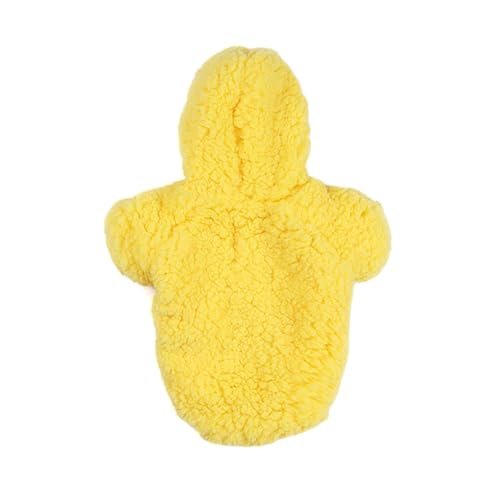 犬服 猫服 冬服 暖かい 寒さ対策 おしゃれ ペット服 防寒着 ドッグ ウエア ワンちゃん フード付き 人気 洋服 猫 コスチューム 服 厚い ペット用品 可愛い 綿服 着脱簡単 小型 お出かけ お散歩 黄 S