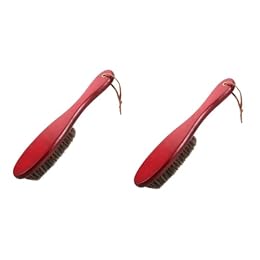 Healeved 2pcs Horsehair Shoe Polishing Brush Tool for Shoes Handle Beech Cleaning Brush for and Dust Removal