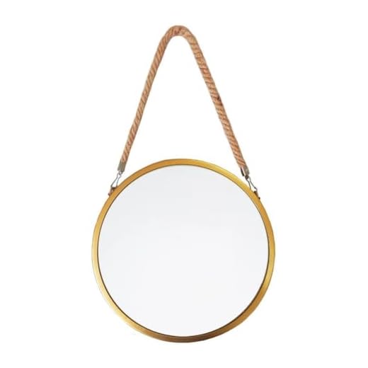 Espelho Decorativo Escandinavo 30cm Alça Corda Sisal Estilo Adnet