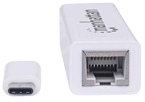 Manhattan USB-C to Gigabit (10/100/1000 Mbps) Network Adapter, White, supports up to 2 Gbps full-duplex transfer speed, RJ45, Three Year Warranty, Blister - Image 3