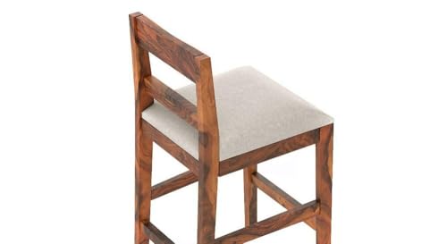 Image of Solid Sheesham Wood Bar Chair for Island Kitchen - Rosewood Natural Brown Finish with Elegant Design, Durable and Stylish Seating for Home Bars,Cafe and bar Restaurant Kitchen counters