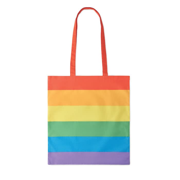 NW NATIONWEAR Rainbow Baumwoll-Tasche mit Langen Henkeln – Pride Tote Bag – Wiederverwendbare Baumwolltasche für Einkäufe, Events oder täglichen Gebrauch – Tragbar in der Hand oder über der Schulter