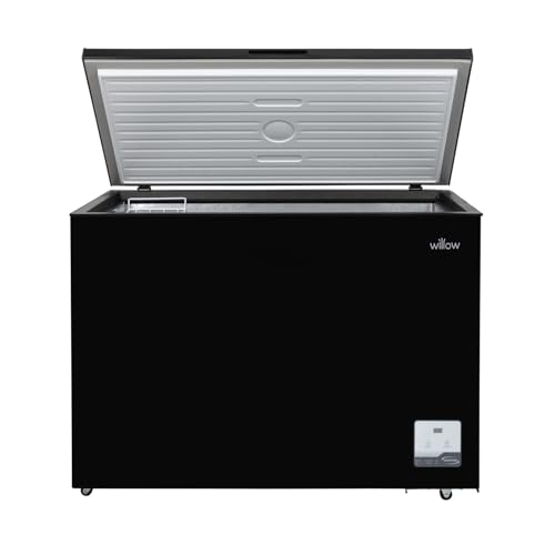 Willow W300CFB 292L Freestanding Chest Freezer with Removable Storage Basket, Electronic Thermostat, 4* Freezer Rating, Low Noise - Black