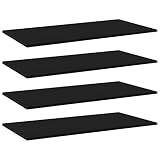 LPERTGFHU 4 Pcs Replacement Bookshelf Boards 39.4x19.7 Inch Engineered Wood Shelf Panel for Wall Mounted Storage Shelving Unit Black