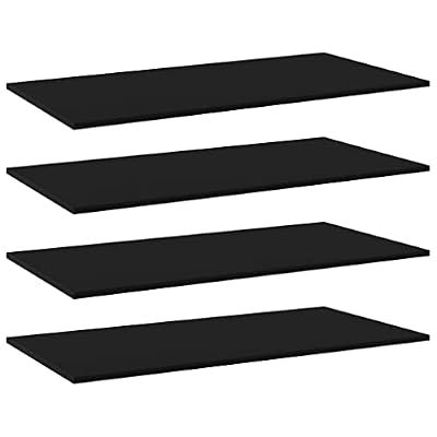 LPERTGFHU 4 Pcs Replacement Bookshelf Boards 39.4x19.7 Inch Engineered Wood Shelf Panel for Wall Mounted Storage Shelving Unit Black