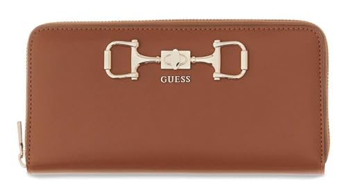 GUESS Geldbörse Janie SLG Zip Around Wallet Cognac braun