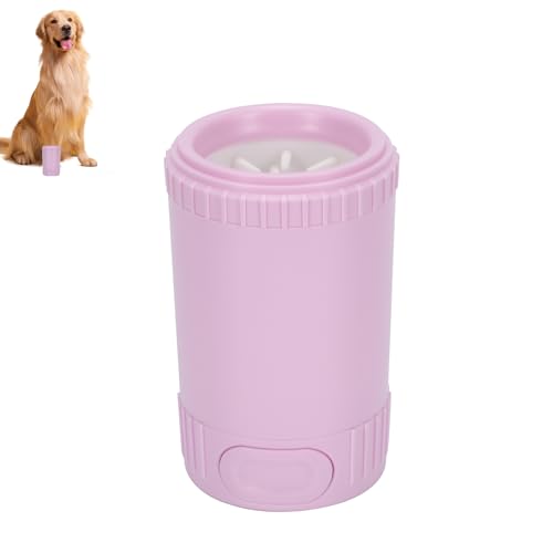 Dog Paw Cleaner, Pet Foot Washer for Small Medium Dogs Cat, Grooming Essentials to Wash Muddy Puppy Feet (Pink)