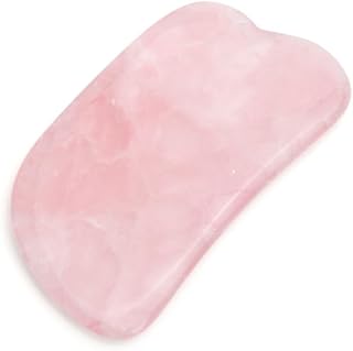SALFEE Natural Rose Quartz Jade Gua Sha Board Acupuncture Massage Facial Massage