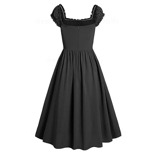 Vestido grande feminino verão outono sem mangas manga curta renda medieval gótico rasgado vestido fe