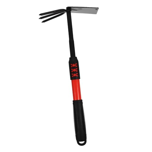 HAKIDZEL Houe De Jardinage à Double Tête Acier Robuste pour Désherbage Creusage Outil De Jardin Compact Et Portable pour Amateurs De Jardinage