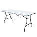 Plastic Development Group 6 Foot Fold in Half Plastic Sturdy Folding Banquet Table for Dining, Entertainment, or Work Table, White