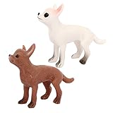 Modelo animal realista: el material, la mini figura de perro es resistente y no se deforma rompe fácilmente, modelos de cachorros para niños.
