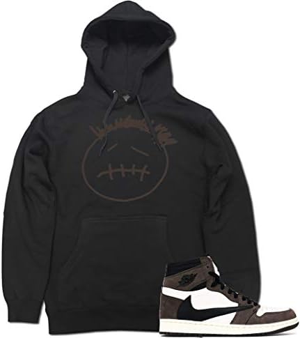 Men's Face Logo AJ1 Face Logo AJ1 Cactus J Retro 1 Pullover Hooded Sweater - Small Black