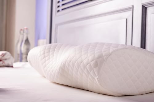 Image of Cervical Contour Memory Foam Pillow for Sleeping,Orthopedic Pillow for Neck Pain, Support for Back,Stomach,Side Sleepers, with Breathable Zip Cover (19X12X4INCH) (White) (Curve White)