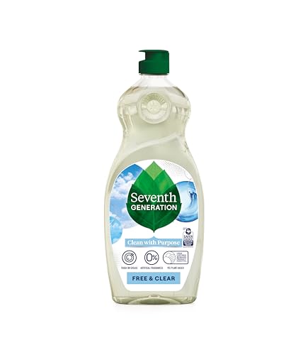 Seventh Generation Dish Liquid Soap Free & Clear liquid soap Pack of 6 Dishwashing Soap Dish Soap for sensitive skin 19 oz