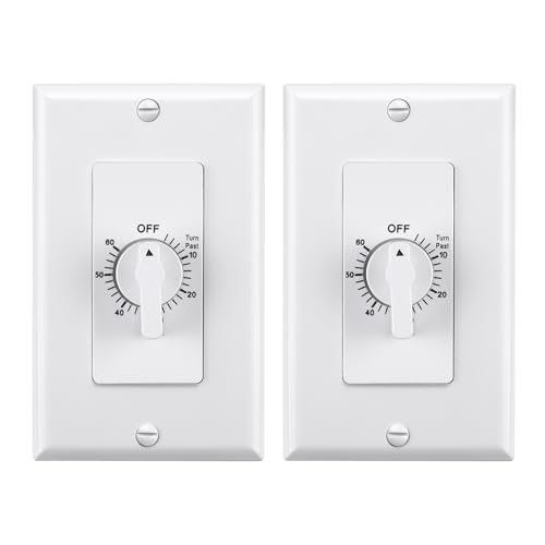 BN-LINK Heavy Duty 60-Minute in-Wall Spring Wound Countdown Timer Switch