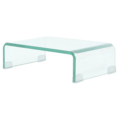 Festnight TV-Tisch aus Glas Bildschirmerhöhung Monitortisch Glastisch...