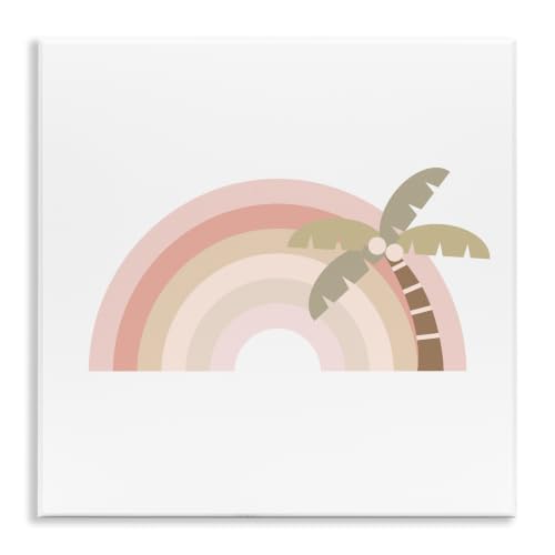 'Simple Tropical Pastel Rainbow Palm Tree'| Wall Plaque Art