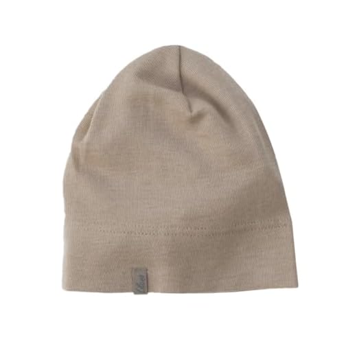 Lilano, Kinder/Baby Beanie Mütze, 70% Wolle (kbT), 30% Seide, 210 g/m² (Sand, 86-92