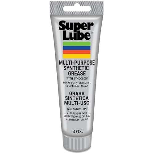 Super Lube Multi-Purpose Synthetic Grease w/ Syncolon - High Temperature, Water & Corrosion Resistant Grease - Workshop & Industrial Use - Food Grade - Translucent White - Tube - 3 oz (21030)