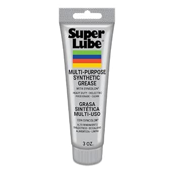 Super Lube Multi-Purpose Synthetic Grease w/ Syncolon - High Temperature, Water & Corrosion Resistant Grease - Workshop & Industrial Use - Food Grade - Translucent White - Tube - 3 oz (21030)