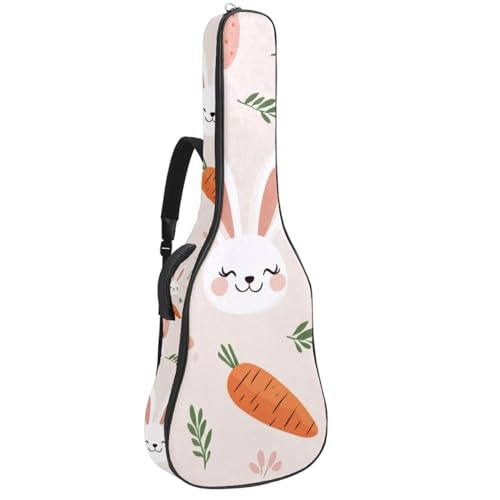 Étui souple pour guitare acoustique étanche en tissu Oxford avec poches de rangement motif carotte