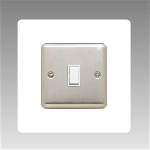 Interrupteur simple Surround | carré | Panneau arrière en acrylique ou plaque | 3 mm d'épaisseur, polices de caractères Couleur : blanc Cover