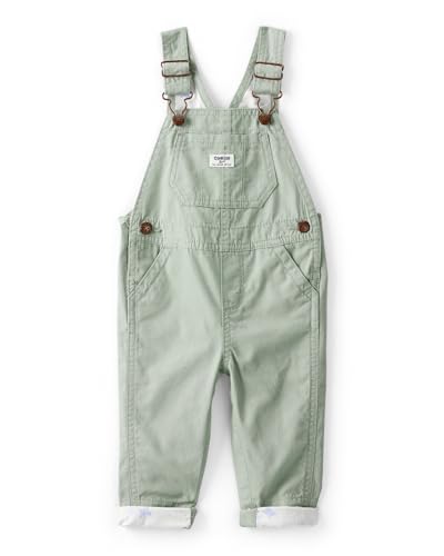 OSHKOSH B'GOSH baby-girls World's Best Overalls, Green Canvas, 9 Months