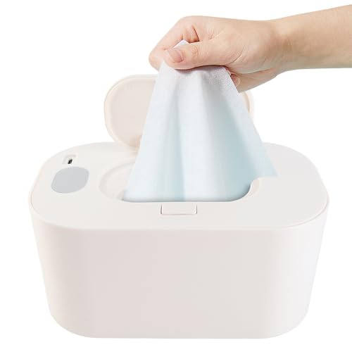 Einstellbar 40 ℃ - 60 ℃ Wischtuchwärmer,Wischtuchwärmer Für Babys, 3 Temperaturmodi Baby-Feuchttuchspender, Tragbarer USB-Wischtuchwärmer Mit Großer Kapazität Für Die Reise nach Hause, Auto(Weiß)