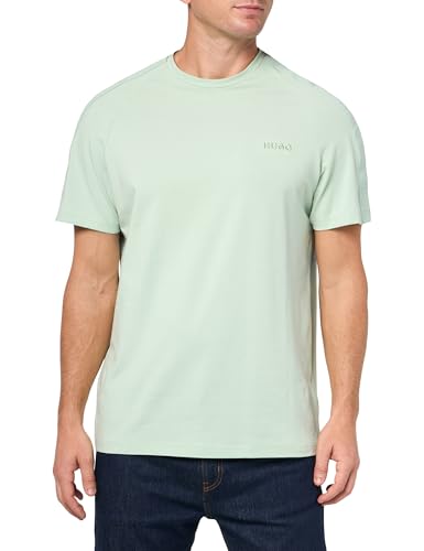 HUGO Men's Stretch Cotton Logo Tape T-Shirt, Cucumber Green, XXL