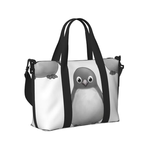 Travel Duffel Bag for Women, Large Shoulder Weekender Overnight Bag, Sport Gym Bag for Men, Carry On Tote Bags, Grey penguin Luggage Bag for Travel Essentials2